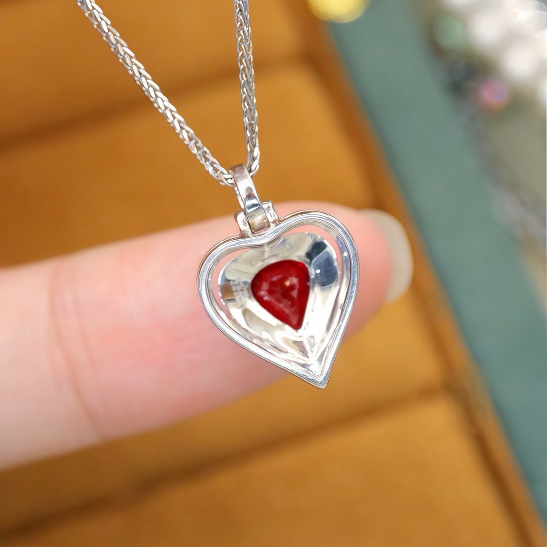 14k Gold 0.81 Ctw Natural Ruby & Diamond Pendant( Without Chain ) - 4