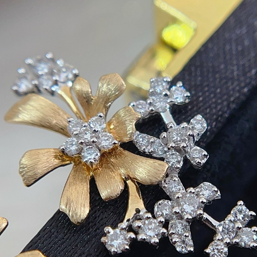 14k Gold 0.55 Ct Natural H Diamond Earrings - 3