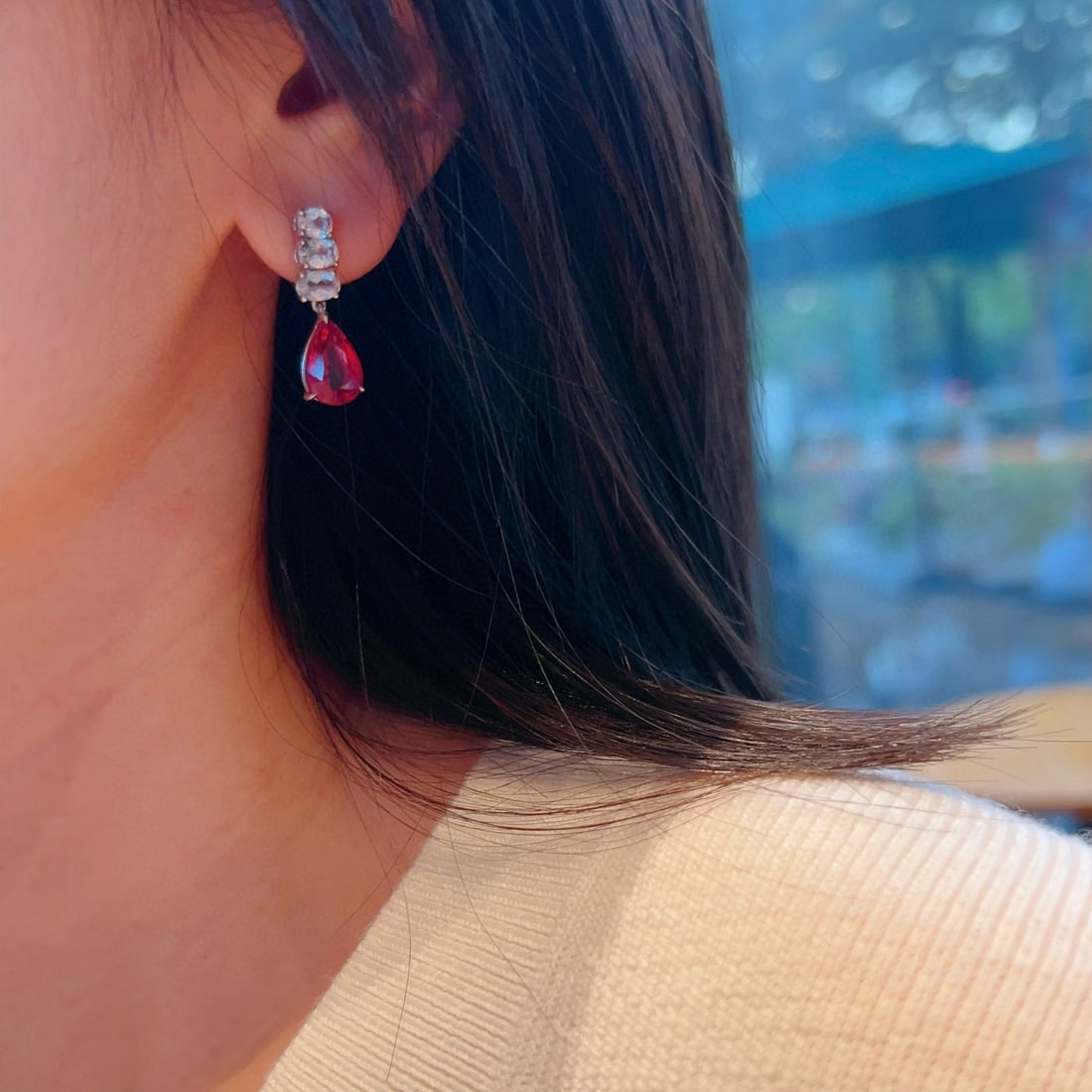 14k Gold 8.19 Ctw Natural Tourmaline & Topaz Earrings - 3