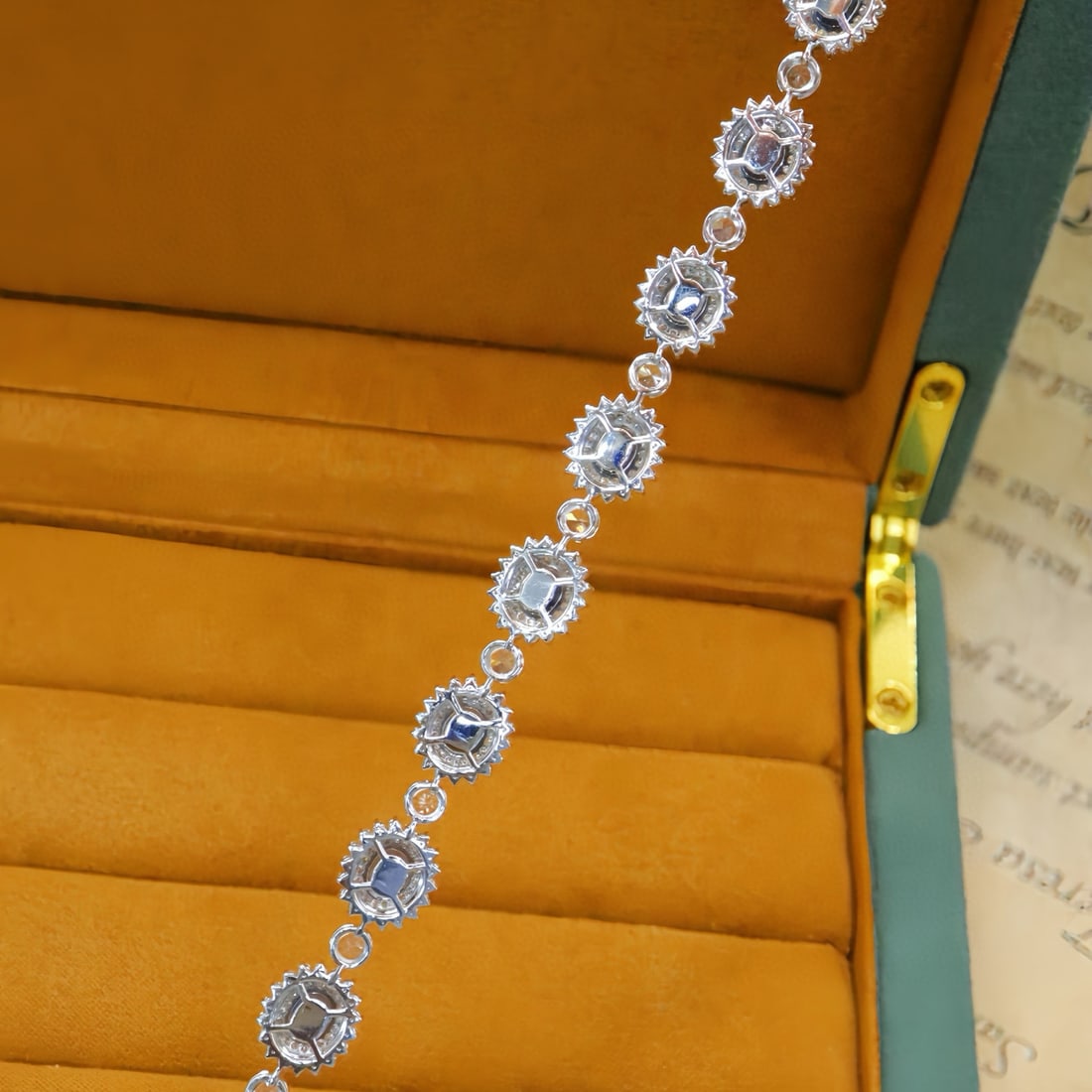 14k Gold 5.99 Ctw Natural Sapphire & Diamond Bracelet - 4