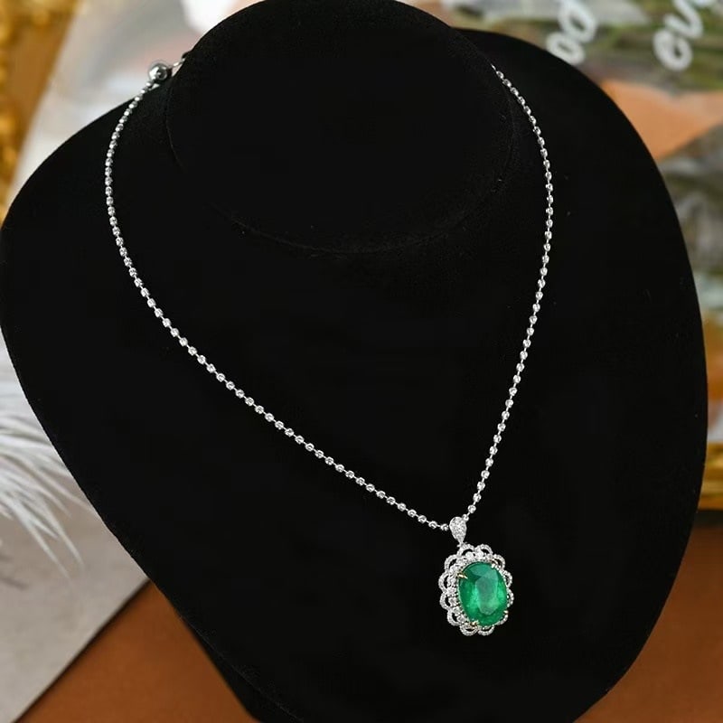 14k Gold 4.9 Ct Vivid Green Natural Emerald & Diamond Ring/pendant( Without Chain ) - 4