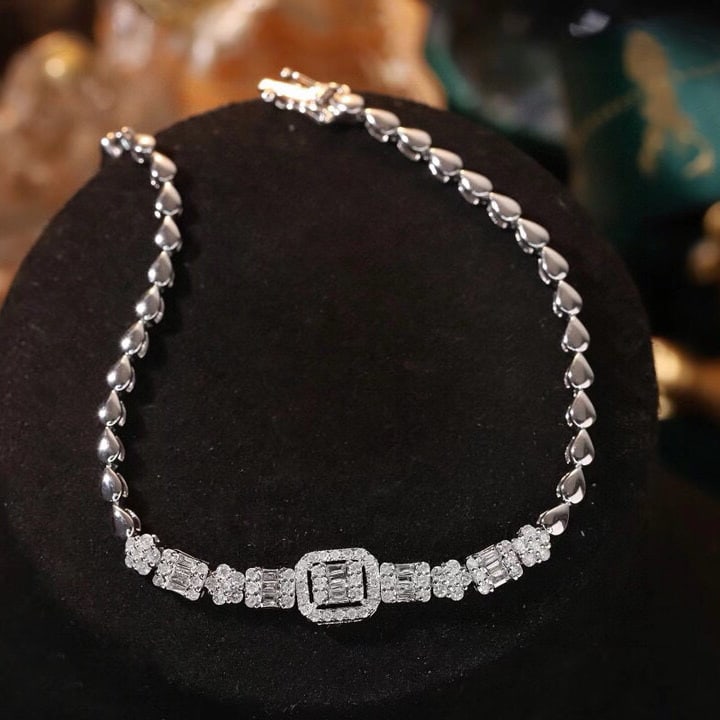 14k Gold 1 Ct Natural H Diamond Bracelet - 2