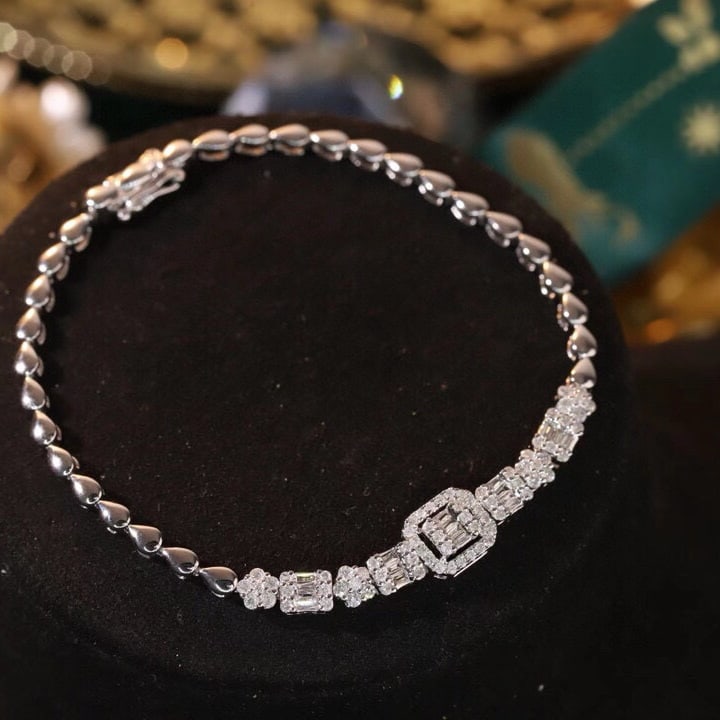 14k Gold 1 Ct Natural H Diamond Bracelet - 3