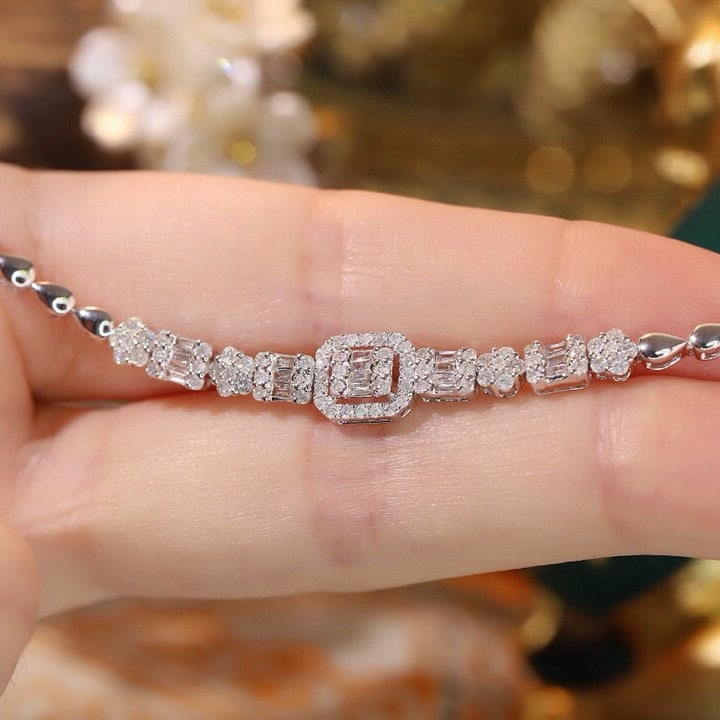 14k Gold 1 Ct Natural H Diamond Bracelet - 5