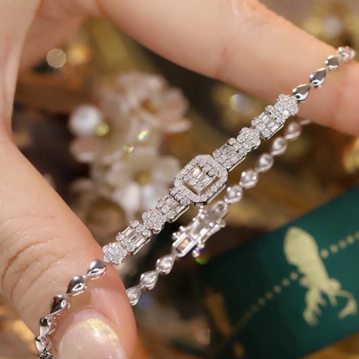 14k Gold 1 Ct Natural H Diamond Bracelet - 6