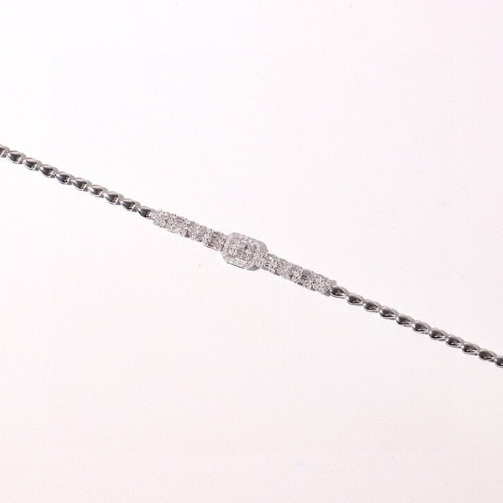 14k Gold 1 Ct Natural H Diamond Bracelet - 7