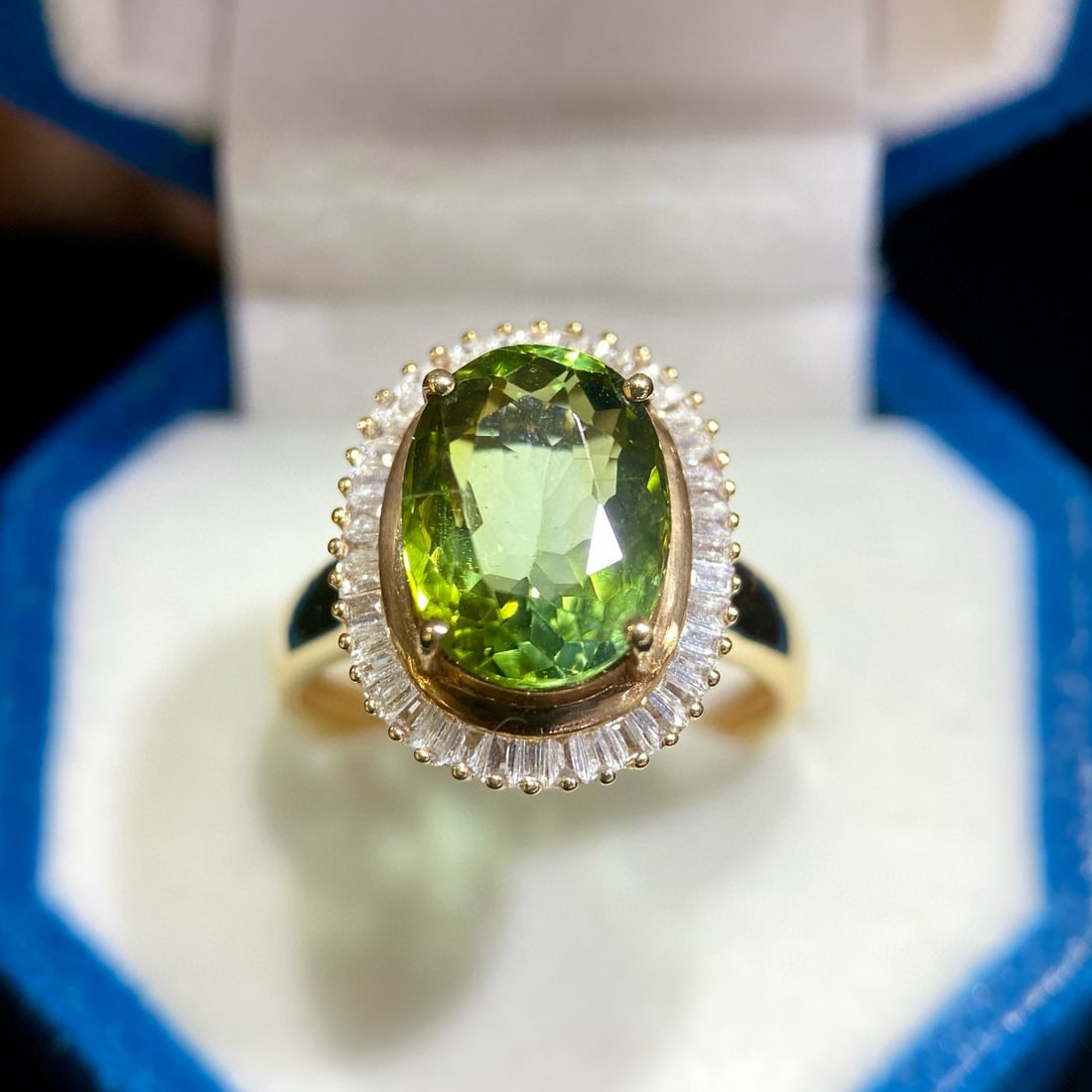 14k Gold 4.43 Ct Natural Tourmaline & Diamond Ring - 2