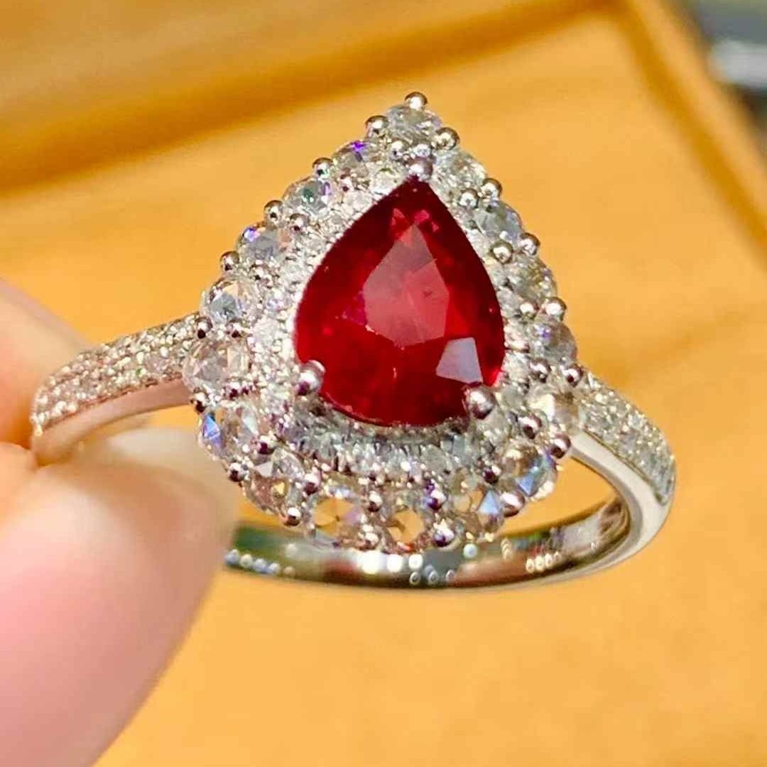 14k Gold 1.17 Ct Natural Ruby & Diamond Ring - 4