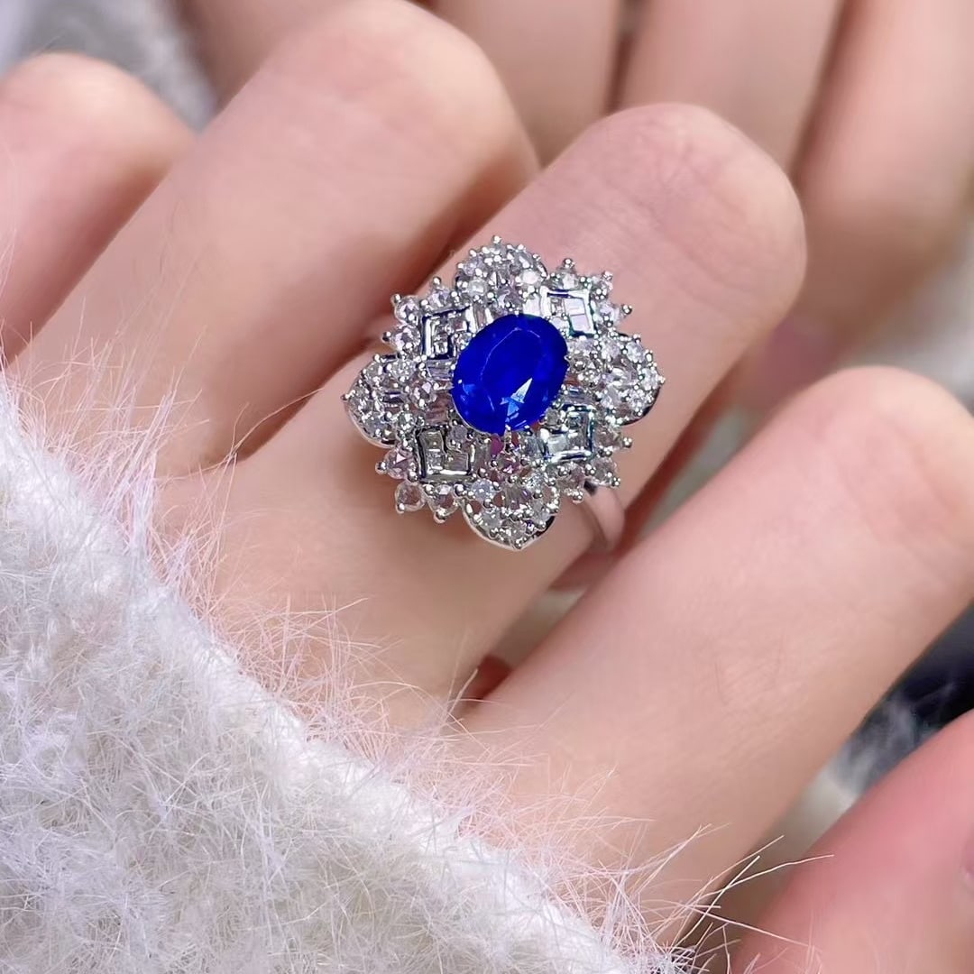 14k Gold 1.49 Ctw Natural Sapphire & Sapphire Ring - 2