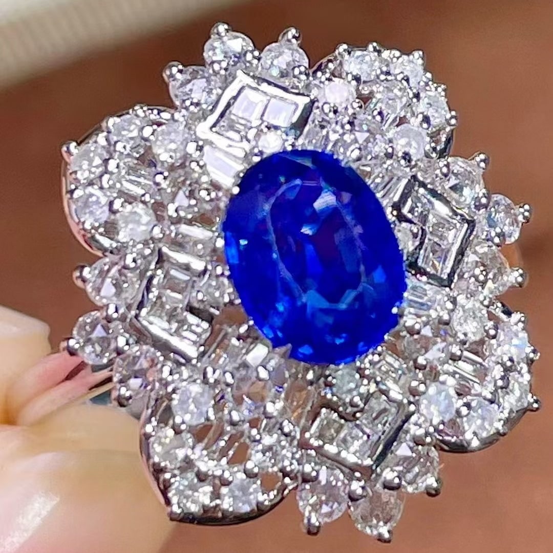 14k Gold 1.49 Ctw Natural Sapphire & Sapphire Ring - 3