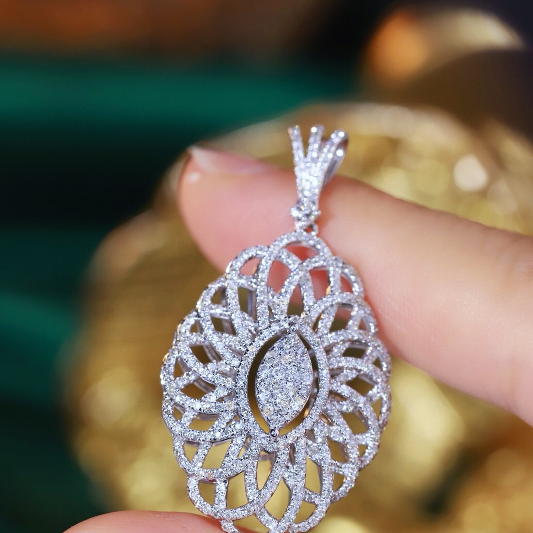 14k Gold 1.05 Ct Natural H Diamond Pendant( Without Chain ) - 4