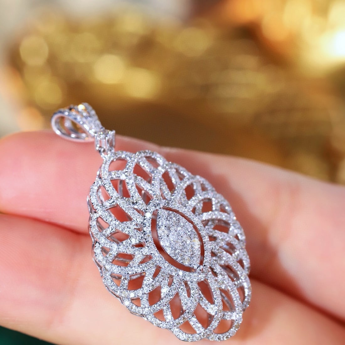 14k Gold 1.05 Ct Natural H Diamond Pendant( Without Chain ) - 7