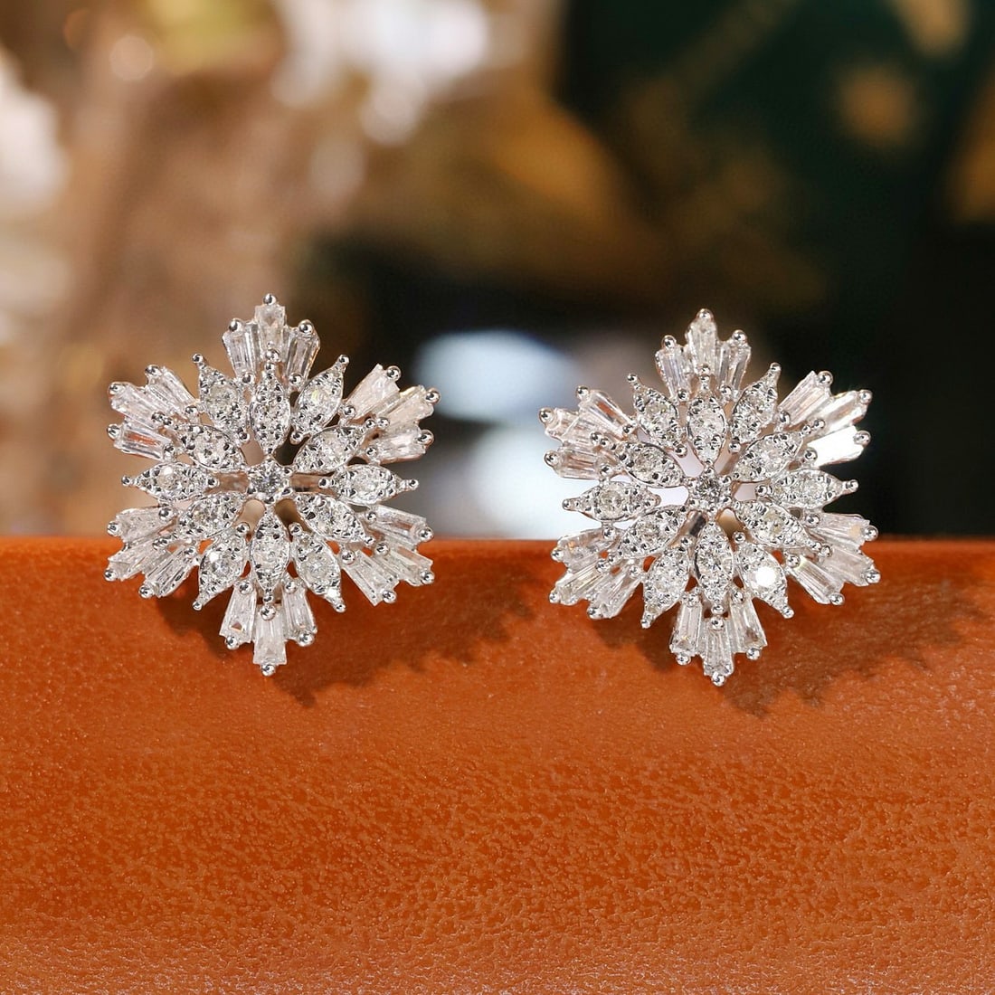 14k Gold 1.3 Ct Natural H Diamond Earrings (1 of 9)