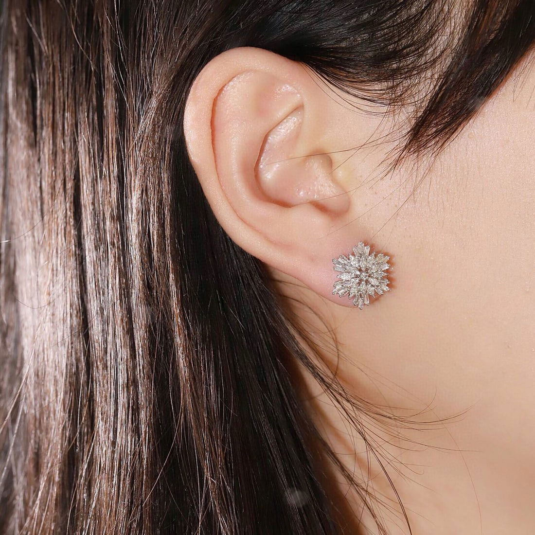 14k Gold 1.3 Ct Natural H Diamond Earrings - 5