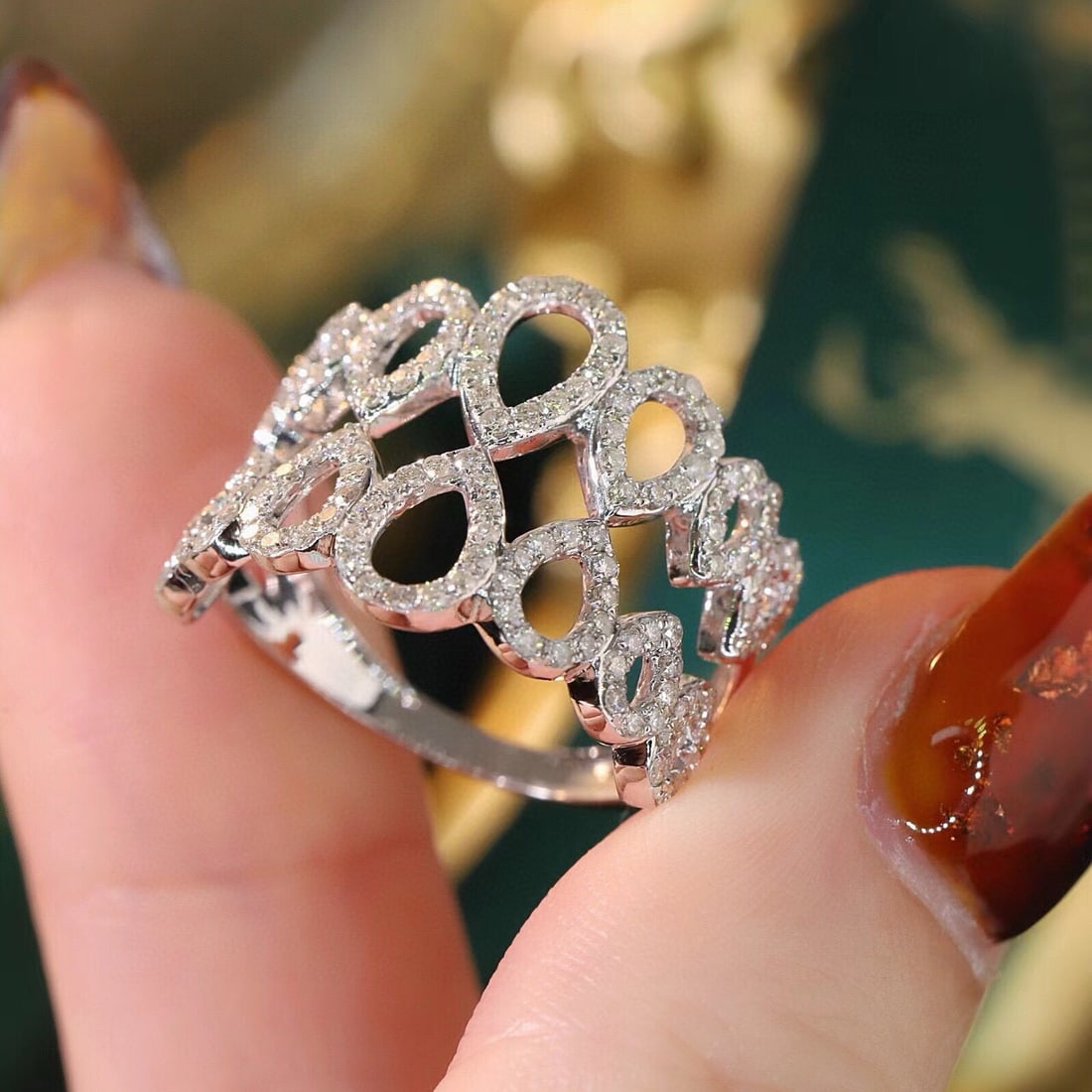 14k Gold 0.88 Ct Natural H Diamond Ring - 5