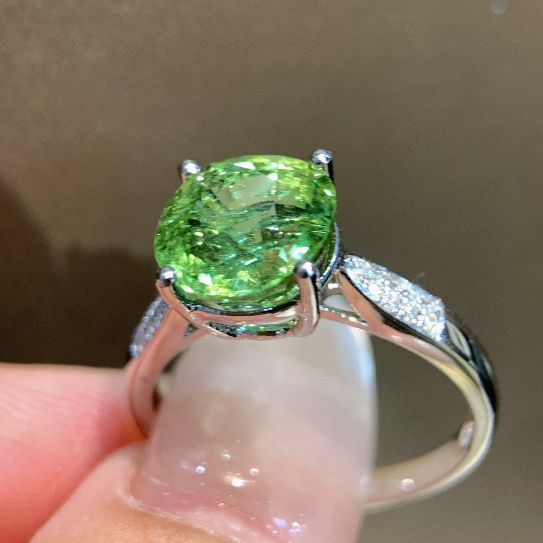 14k Gold 3.20 Ctw Natural Tourmaline & Diamond Ring - 4