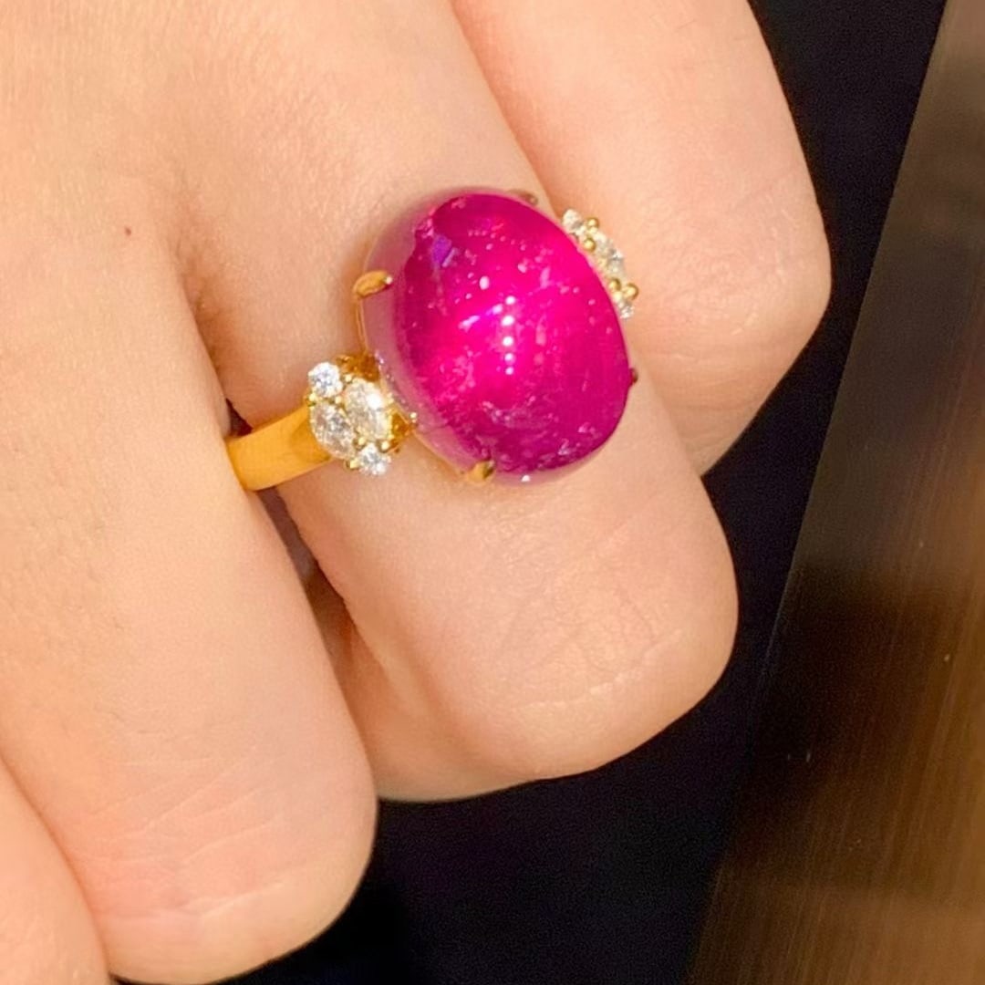 14k Gold 8.65 Ct Natural Ruby & Diamond Ring - 5