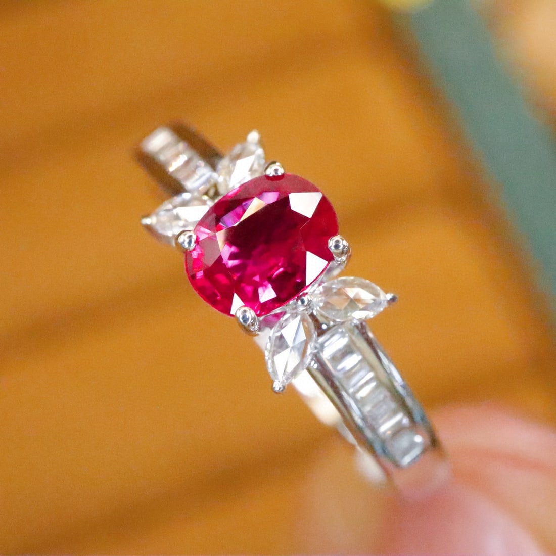14k Gold 0.66 Ctw Natural Ruby & Diamond Ring - 2