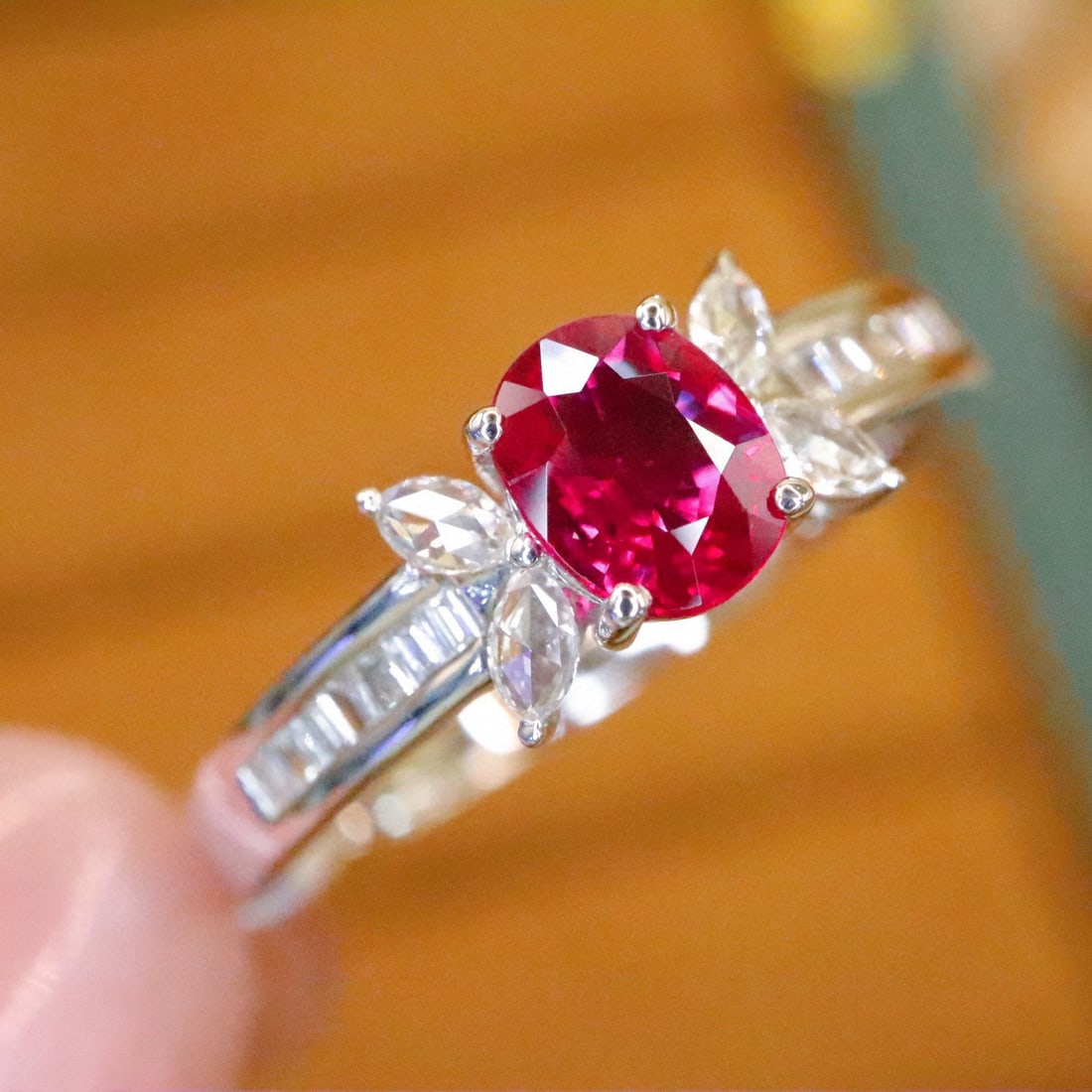 14k Gold 0.66 Ctw Natural Ruby & Diamond Ring - 3