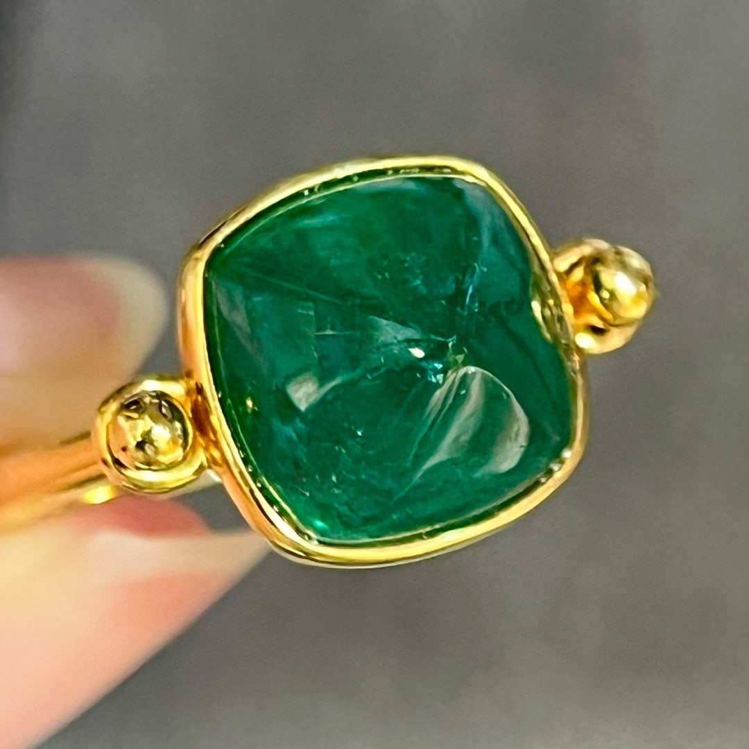 14k Gold 6.51 Ct Natural Emerald Ring (1 of 9)