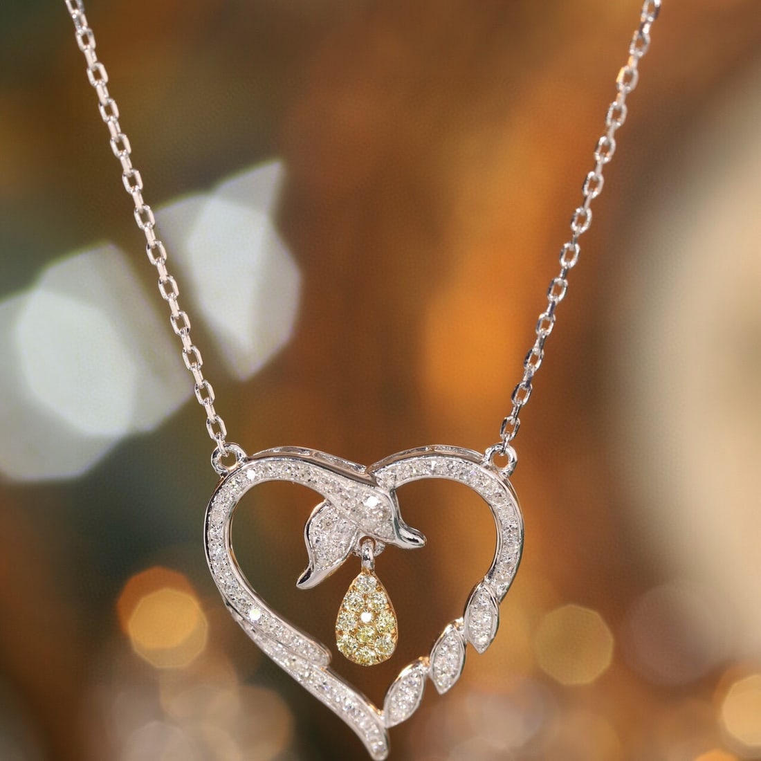 14k Gold 0.25 Ct Natural Color Diamond Necklace: Ref:231089195 // gold content:14k gold // main gemstone:diamond // shape:round // carat weight:0. 25ct // clarity grade:vs-si // color:color // treatment:natural // cut grade:g // Condition: NewLow