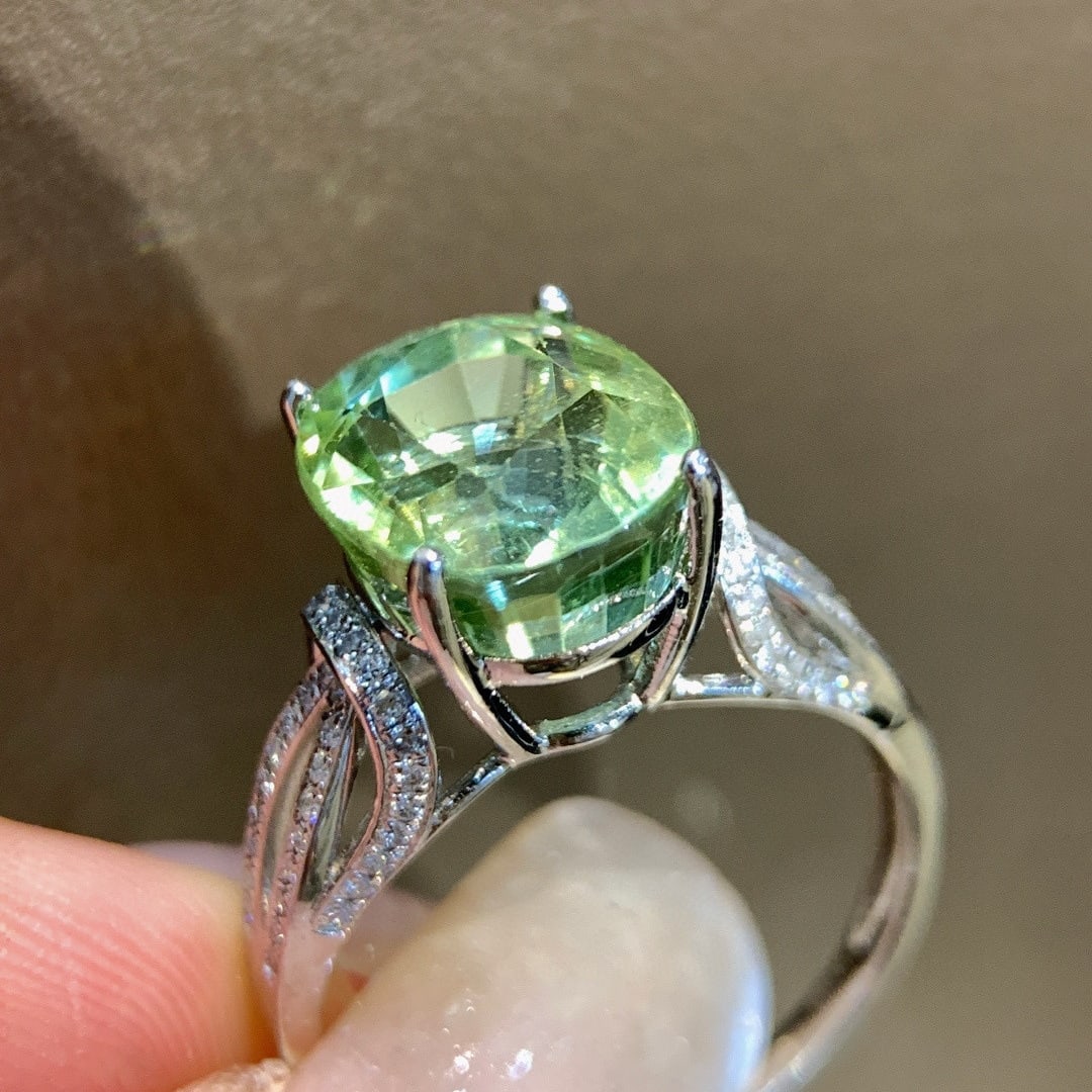 14k Gold 6.07 Ctw Natural Tourmaline & Diamond Ring - 3