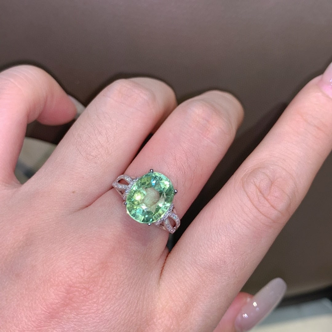 14k Gold 6.07 Ctw Natural Tourmaline & Diamond Ring - 5