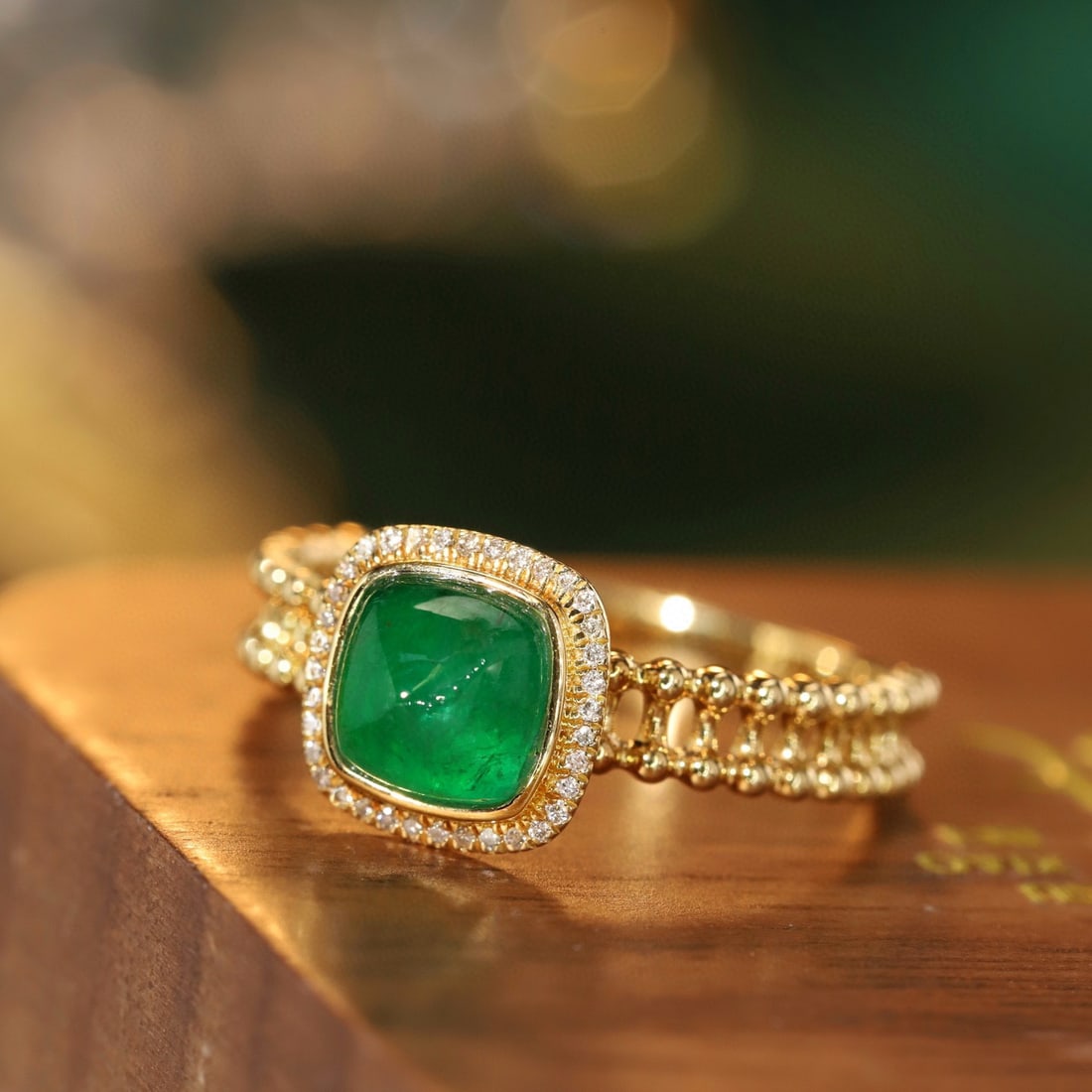 14k Gold 1.01 Ctw Natural Emerald & Diamond Ring - 6