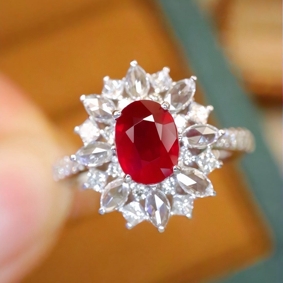 14k Gold 1.56 Ctw Natural Ruby & Diamond Ring (1 of 6)
