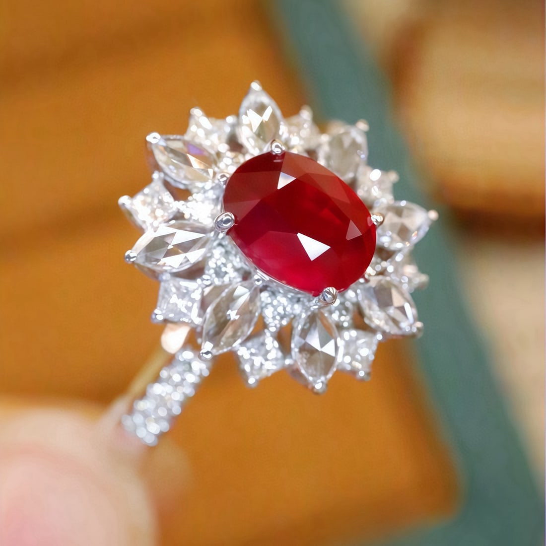 14k Gold 1.56 Ctw Natural Ruby & Diamond Ring - 2