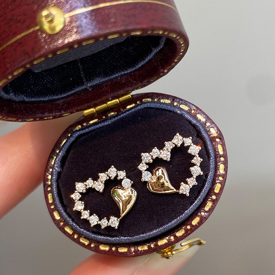 14k Gold 0.5 Ct Natural H Diamond Earrings: Ref:231089229 // gold content:14k gold // main gemstone:diamond // shape:round // carat weight:0. 5ct // clarity grade:vs-si // color:h // treatment:natural // cut grade:g // Condition: NewLow