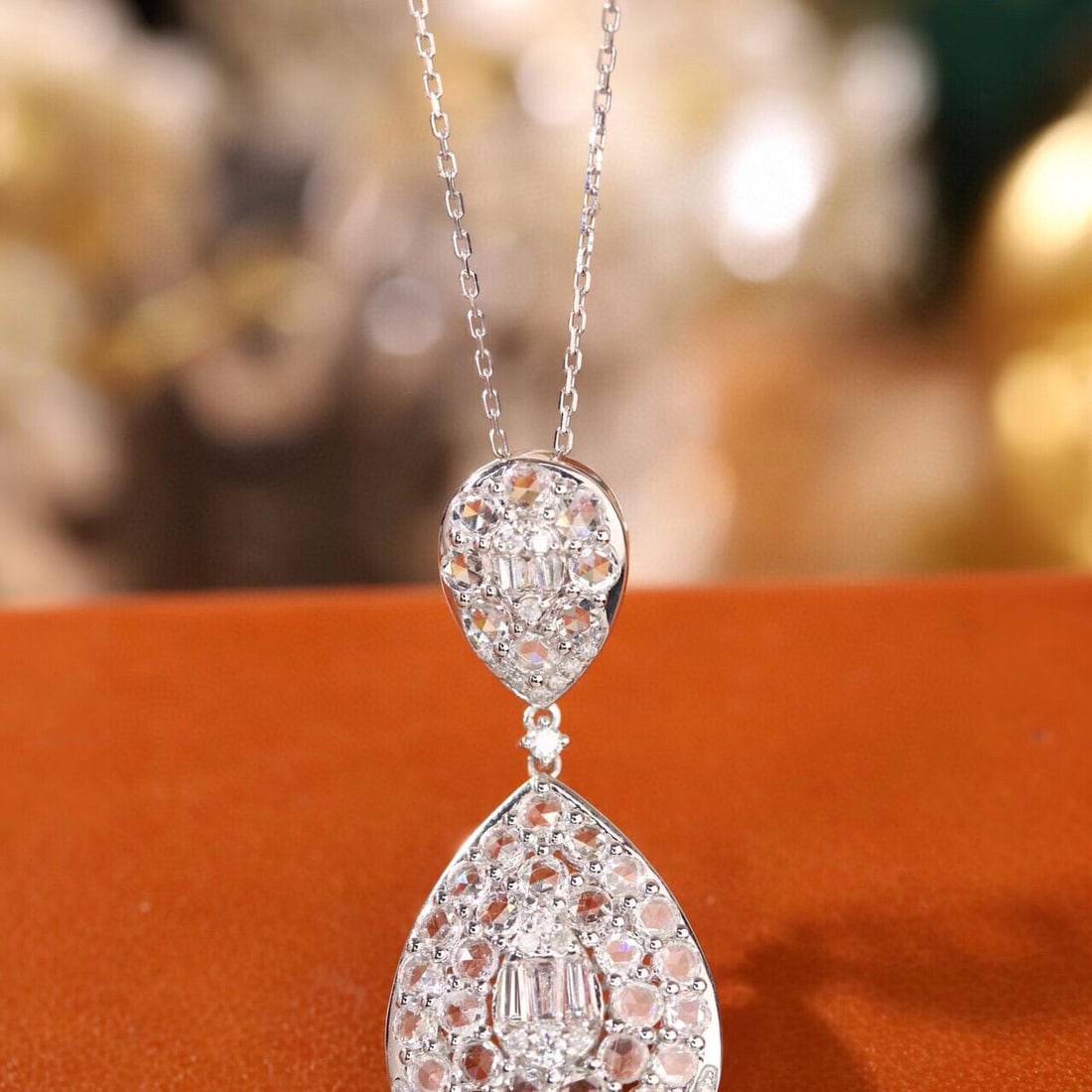 14k Gold 1.4 Ct Natural H Diamond Necklace (1 of 9)