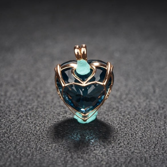 14k Gold 21.82 Ct Natural Topaz & Diamond Pendant( Without Chain ) - 5