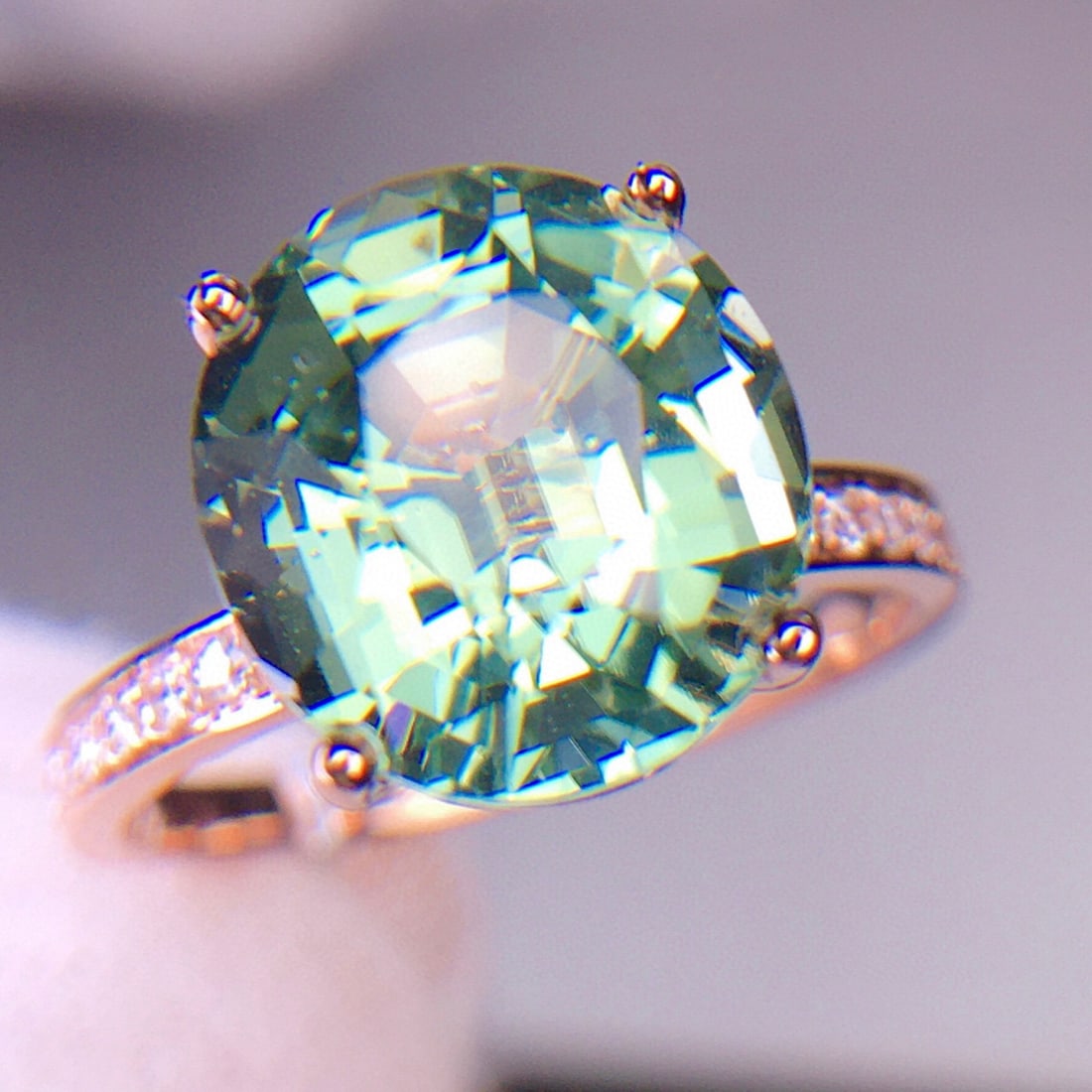 14k Gold 5.65 Ct Natural Tourmaline & Diamond Ring - 3