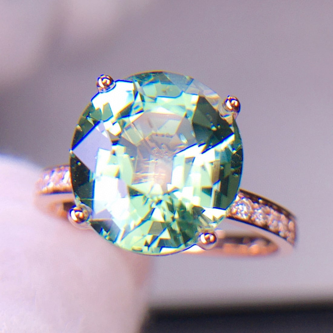 14k Gold 5.65 Ct Natural Tourmaline & Diamond Ring - 4