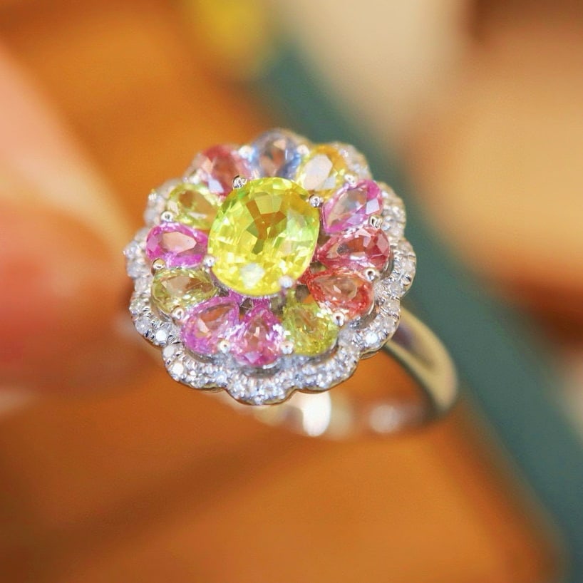 14k Gold 1.17 Ctw Natural Sapphire & Diamond Ring - 3