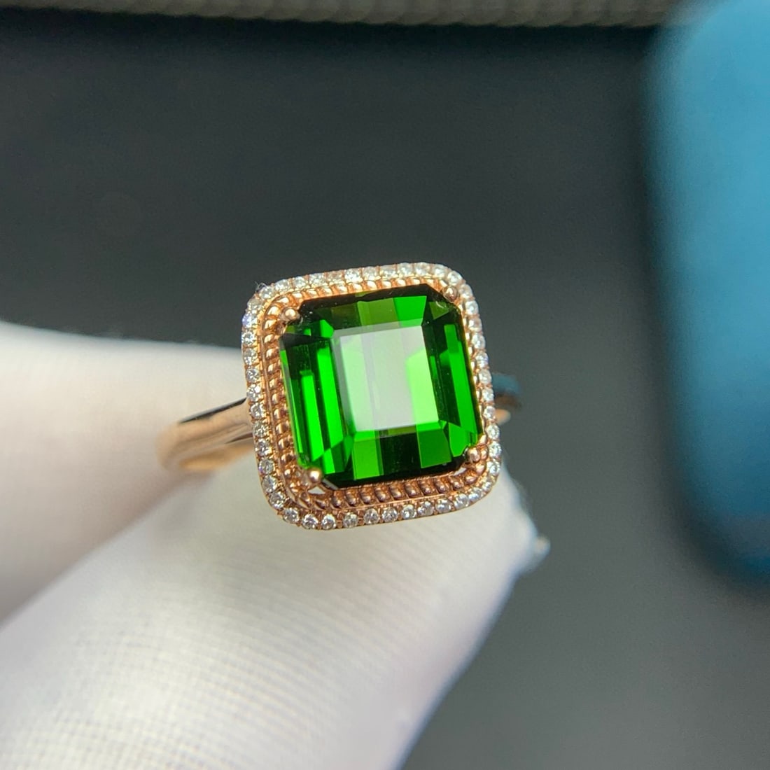 14k Gold 4.4 Ct Natural Tourmaline & Diamond Ring - 5