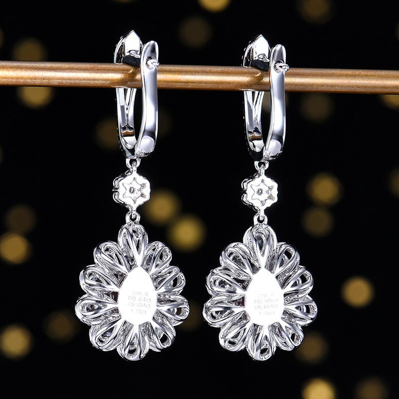 14k Gold 2.47 Ctw Natural Ruby & Diamond Earrings - 5