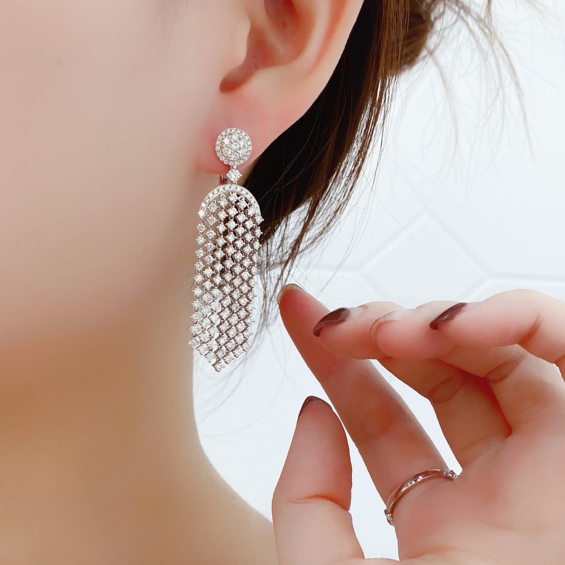 14k Gold 5 Ct Natural H Diamond Earrings - 5