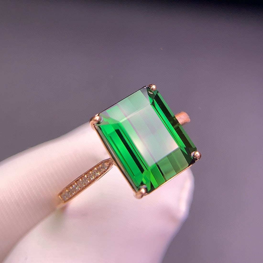 14k Gold 4.2 Ct Natural Tourmaline & Diamond Ring - 3