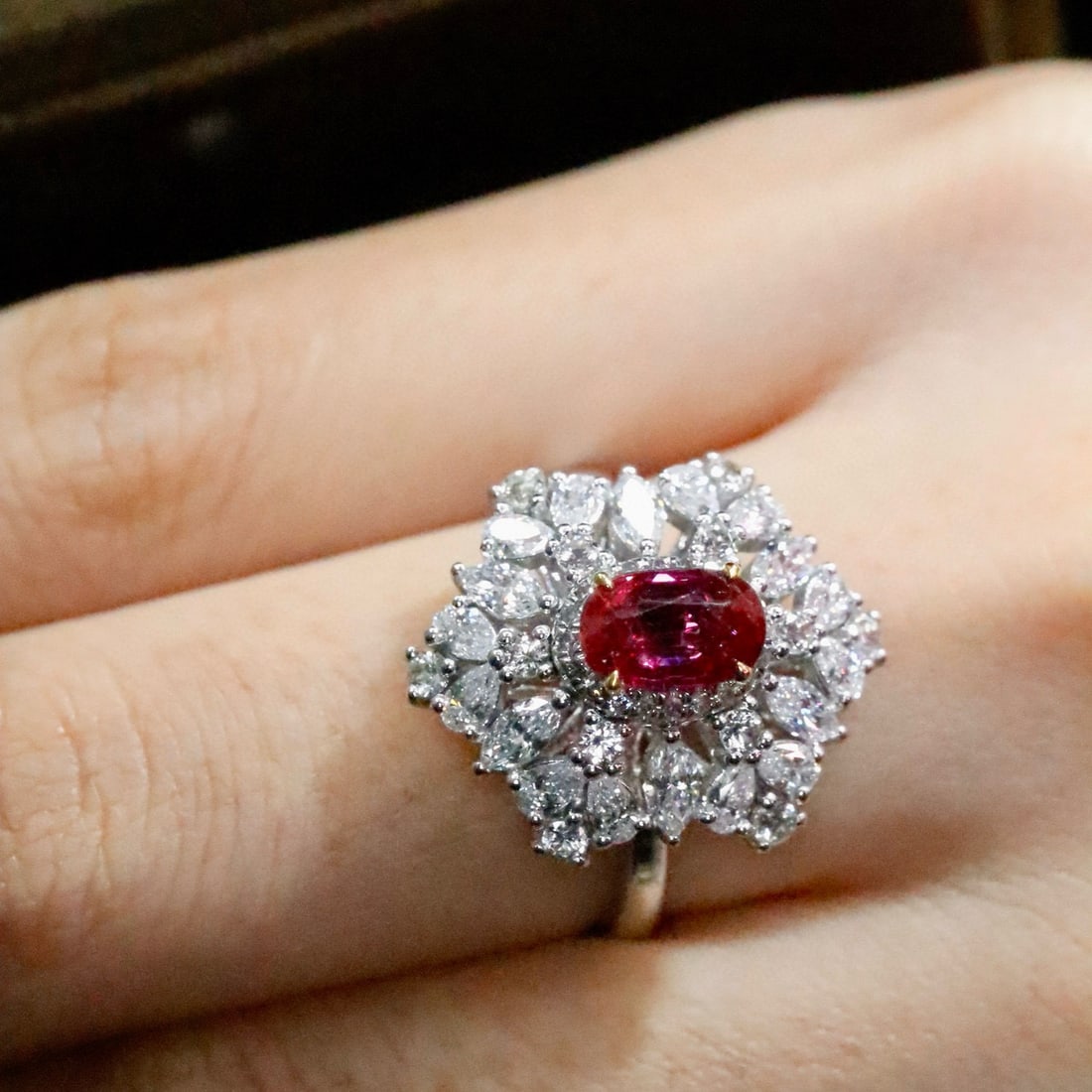 14k Gold 1.11 Ctw Natural Ruby & Diamond Ring - 6