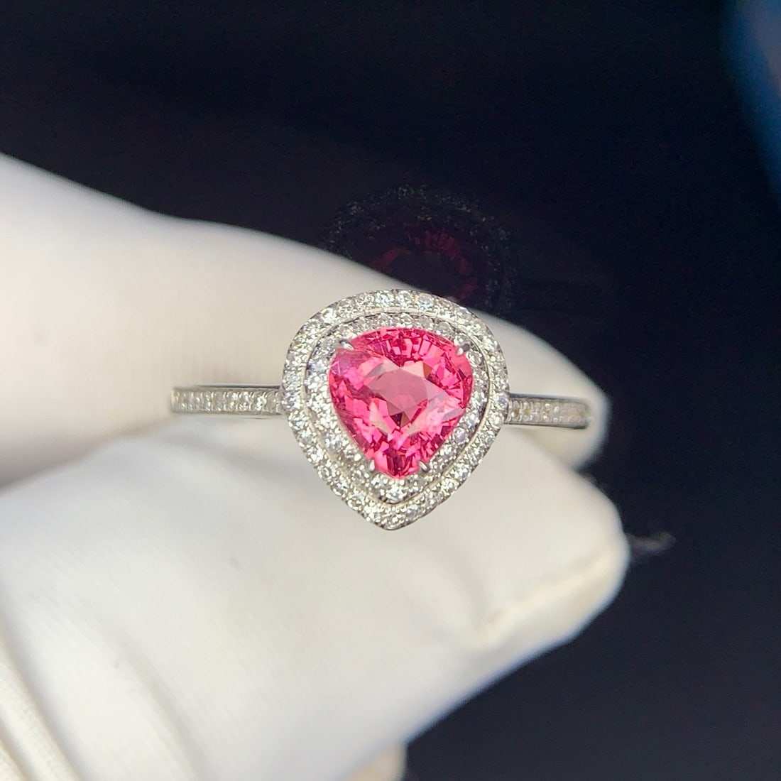 14k Gold 0.89 Ct Natural Spinel & Diamond Ring - 7