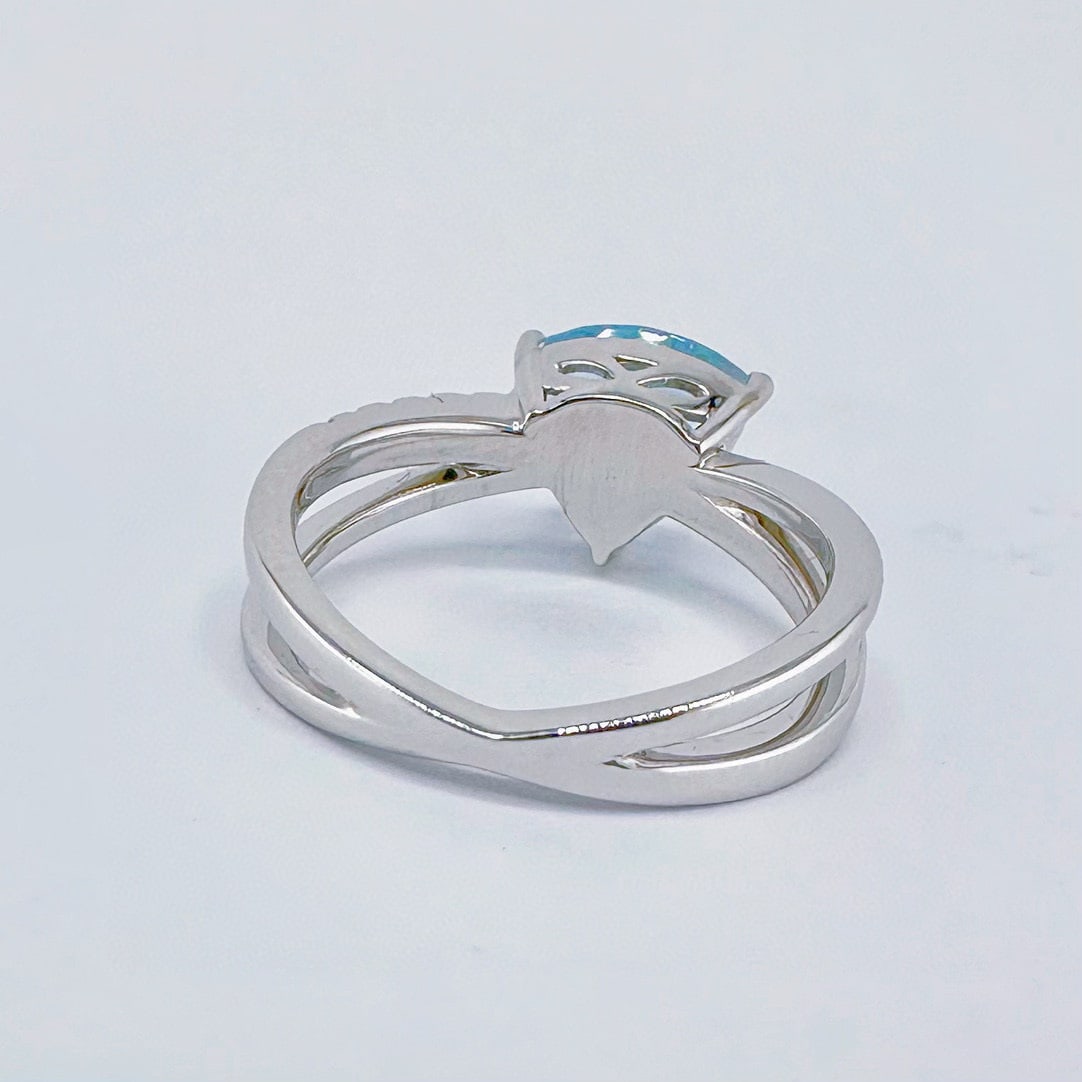 14k Gold 2.01 Ctw Natural Aquamarine & Diamond Ring - 2