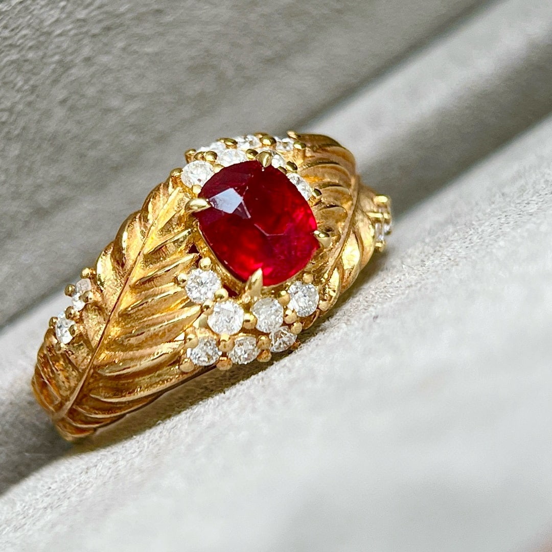 14k Gold 1.41 Ctw Natural Ruby & Diamond Ring - 3