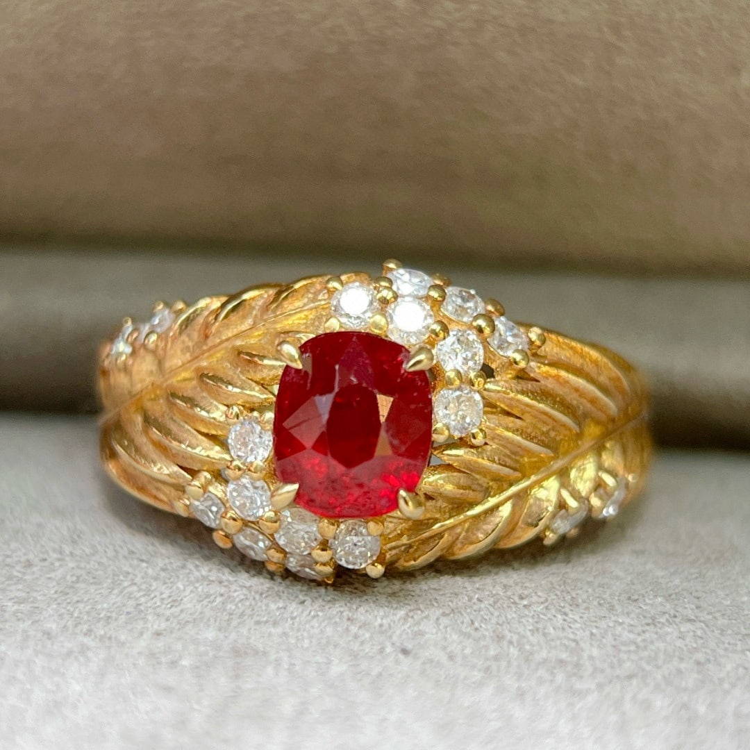 14k Gold 1.41 Ctw Natural Ruby & Diamond Ring - 4