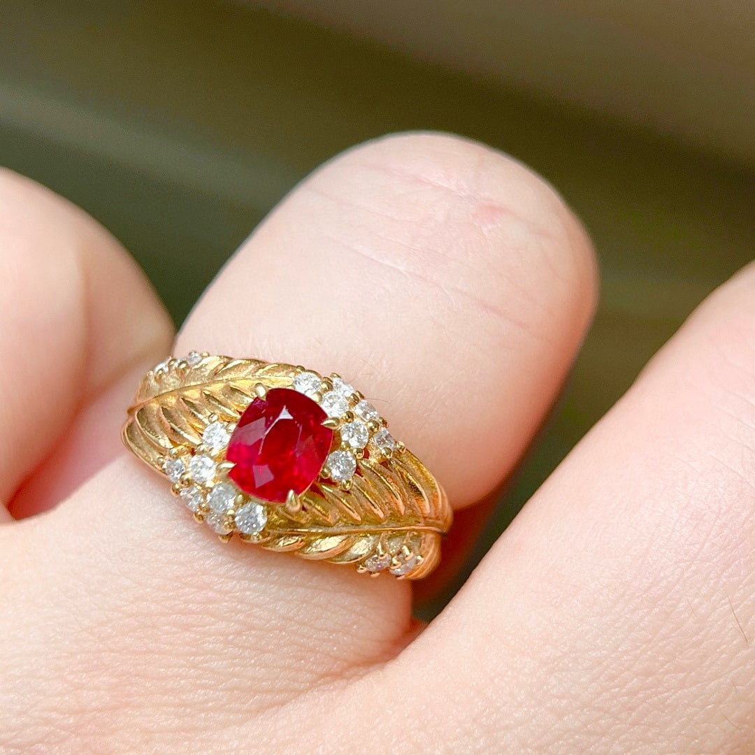 14k Gold 1.41 Ctw Natural Ruby & Diamond Ring - 6
