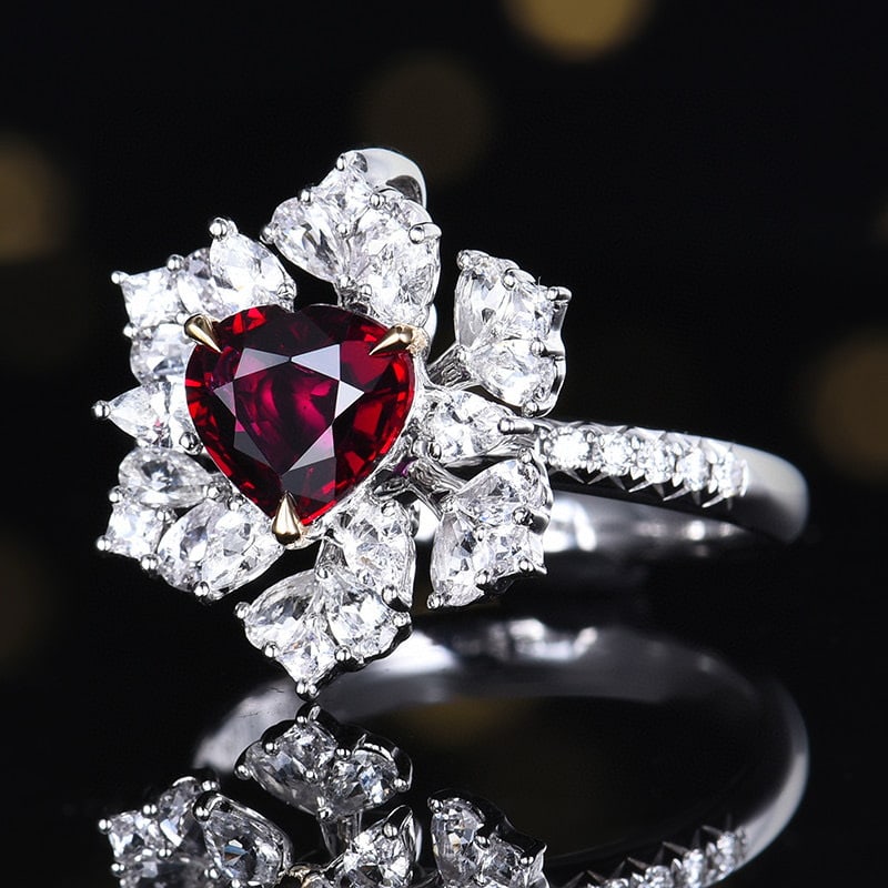 14k Gold 1.56 Ctw Natural Ruby & Diamond Ring/pendant( Without Chain ) - 2