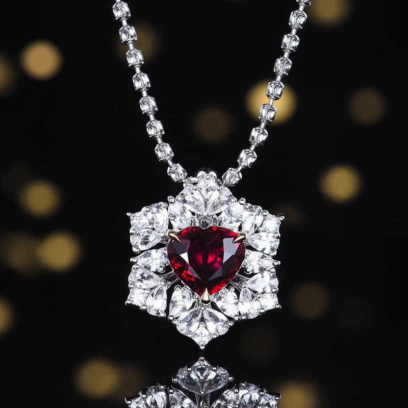 14k Gold 1.56 Ctw Natural Ruby & Diamond Ring/pendant( Without Chain ) - 5