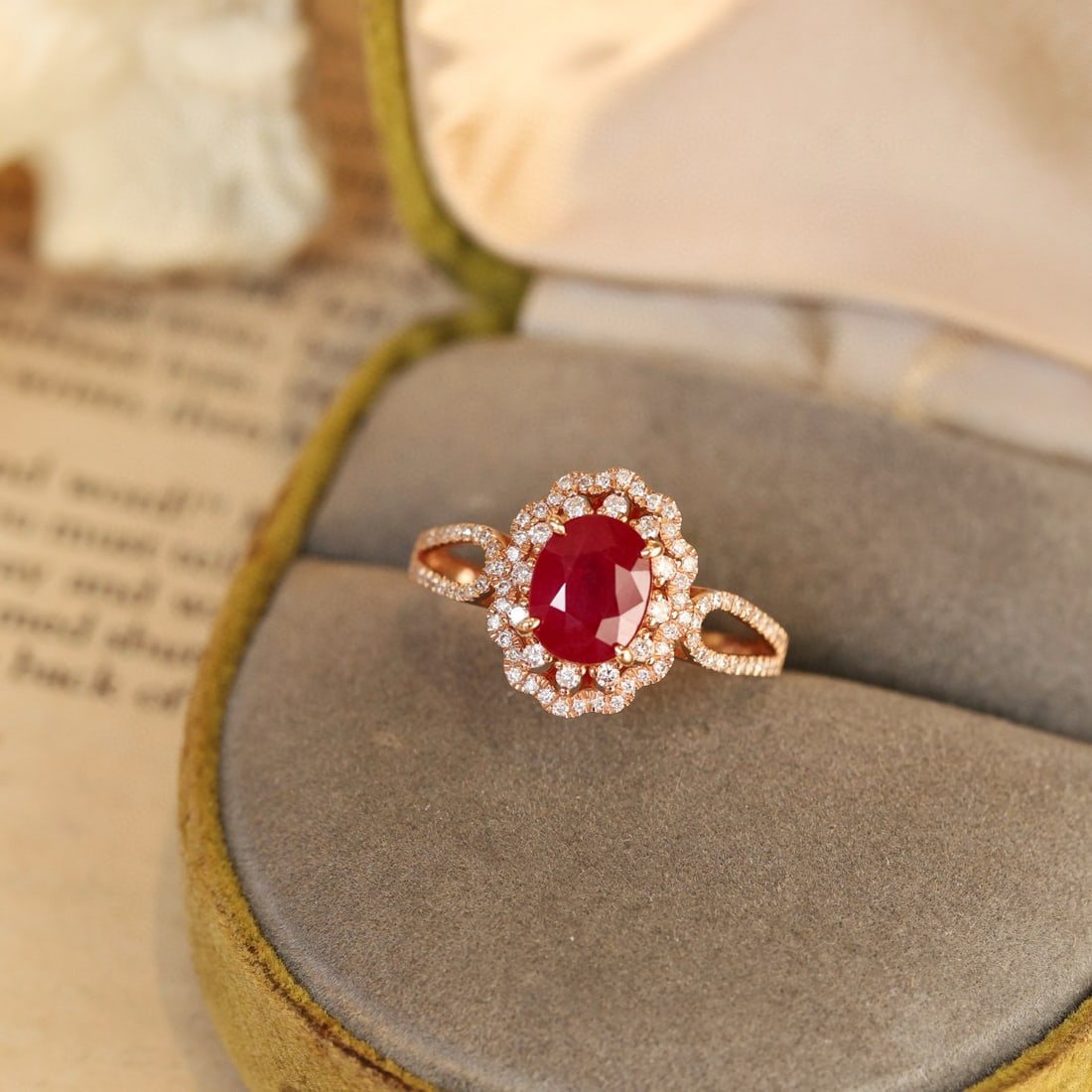 14k Gold 2.49 Ctw Natural Ruby & Diamond Ring - 2