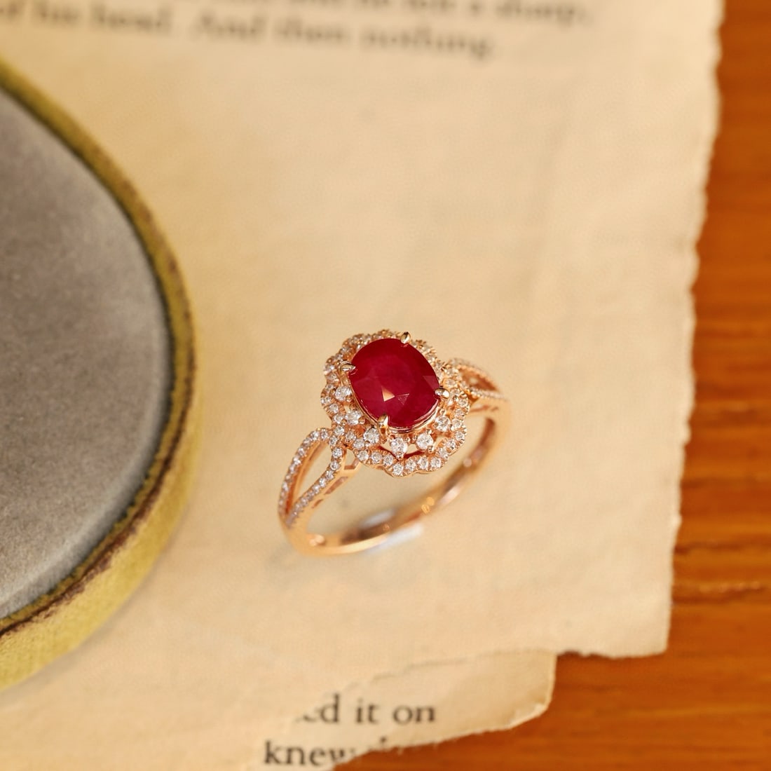 14k Gold 2.49 Ctw Natural Ruby & Diamond Ring - 3